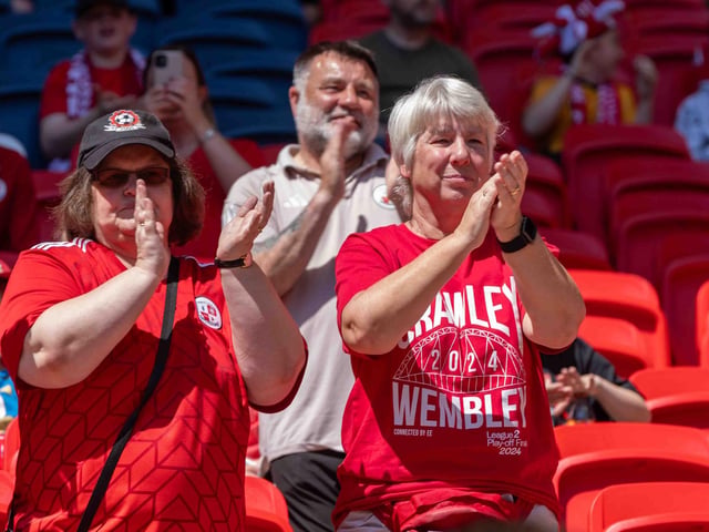 Crawley Town fans flocked to Wembley in their thousands to roar the boys on to glory.