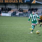 Josh Clack scores from the spot for Chichester City at Three Bridges | Picture: Neil Holmes