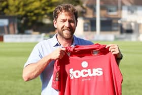 Chris Agutter is announced as the new manager of Worthing FC | Picture: Worthing FC
