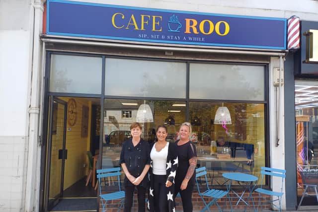 Nevin Jinha (centre) and the team at Cafe Roo. Picture: Katherine HM