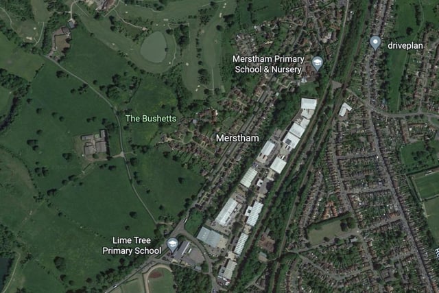 The Merstham area had the first-worst air pollution in the Reigate and Banstead area, with a score of 1.10. Photo: Google