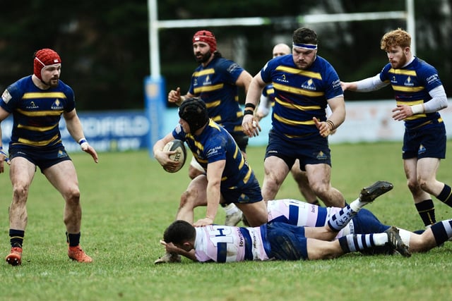 Action from Worthing Raiders' win over Westcombe Park at Roundstone Lane