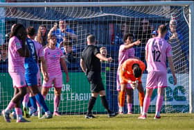 It's been an all-too-familiar scene this season - a Borough goal conceded, this one at Chippenham last weekend | Picture: Nick Redman