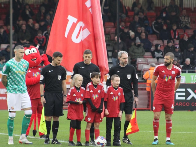 Action from Crawley Town's win over Swindon Town in Matthew Etherington's first game in charge. Picture by Cory Pickford