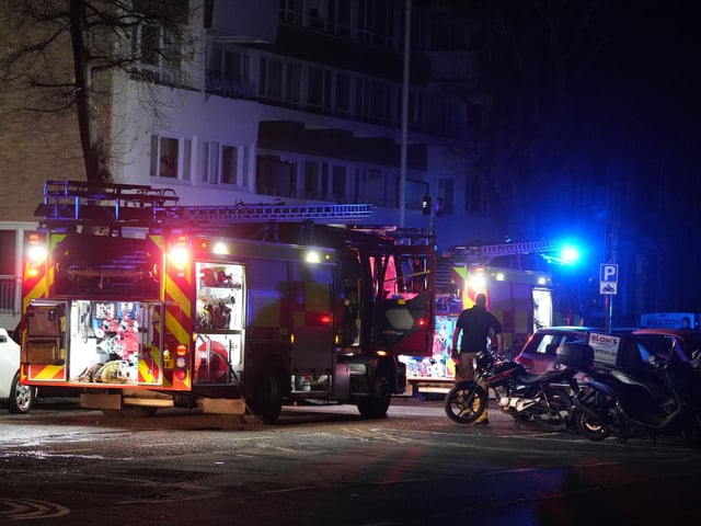 Emergency services at the scene of the fire. Picture by Eddie Mitchell