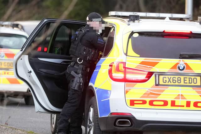 Armed police incident on A27 near Offington roundabout. Photo: Eddie Mitchell