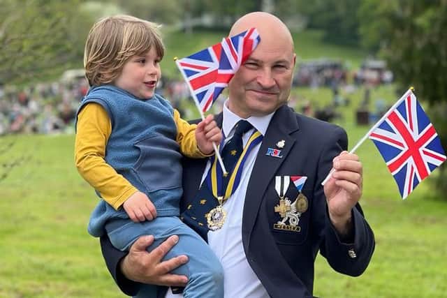 Daniel with son Jacob (three) at the King’s Coronation celebrations in Haywards Heath on May 7