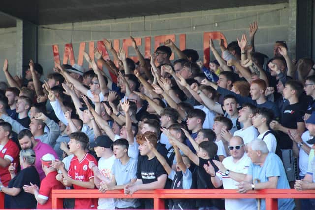 Crawley Town fans earlier in the season. Picture by Cory Pickford
