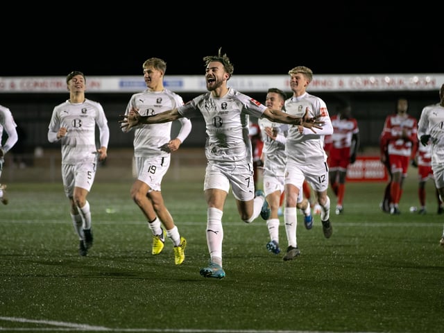 Action from Eastbourne Borough's Sussex Senior Cup quarter-final versus Hastings United