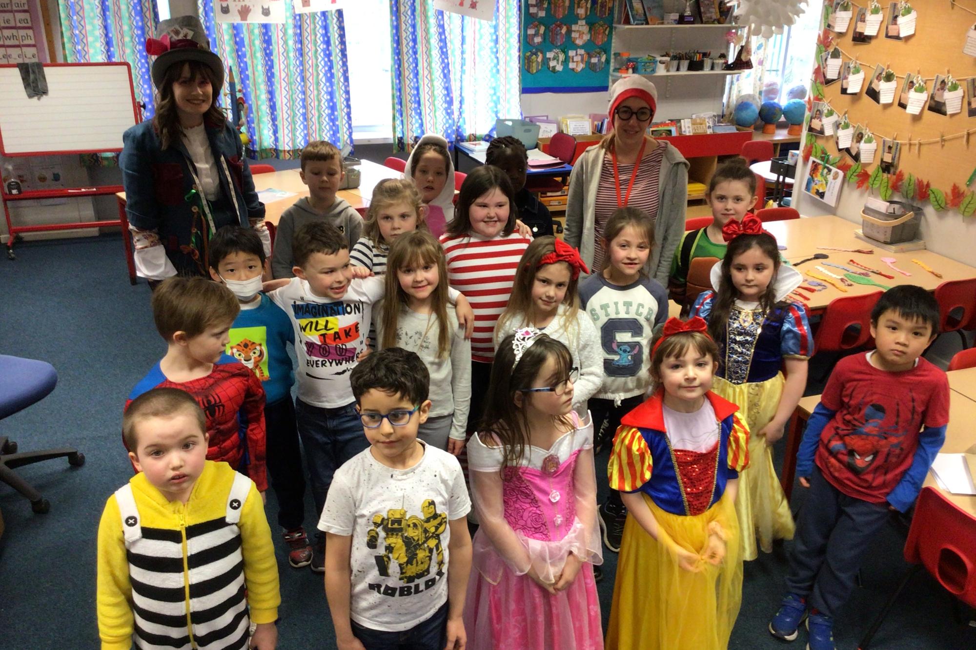 Even the staff got in on the act at Crescent Primary School.