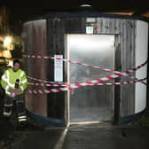 Fire crews came to the rescue after a woman found herself stuck in a seaside toilet block in Goring-by-Sea for hours.