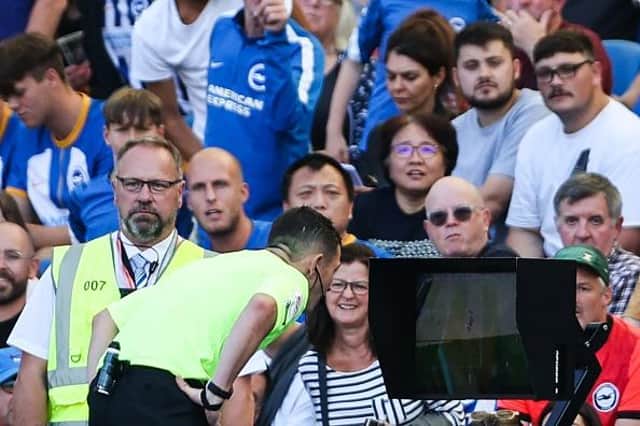 Brighton and Hove Albion were on the receiving end of a harsh VAR call during their Premier League victory against Leicester at the Amex Stadium