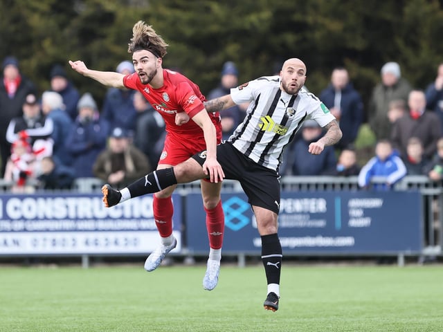 Action from Worthing's superb 3-0 win at home to Dartford in the National League South at Woodside Road