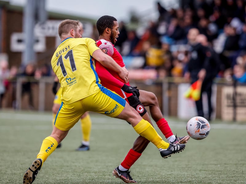 Action from Eastbourne Borough v Taunton Town at Priory Lane in National League South