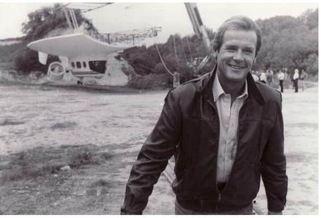 Filming of A View To A Kill - Amberley Chalk Pits Museum: Roger Moore