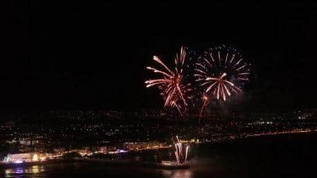 Photographer Eddie Mitchell captured footage of Worthing fireworks from the air
