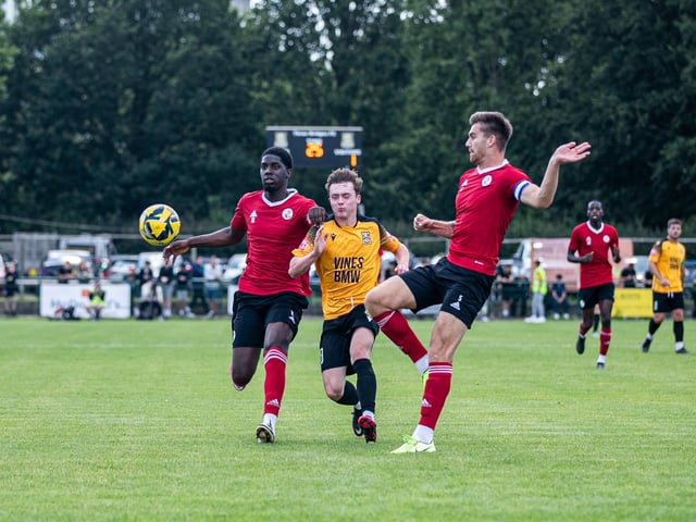 Action from the pre-season friendly between Three Bridges and Crawley Town. Crawley Town won 2-1 thanks to two goals from Danilo Orsi. Picture: Eva Gilbert