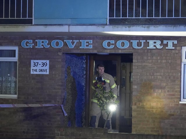 Emergency services at the scene of the fire. Picture by Eddie Mitchell