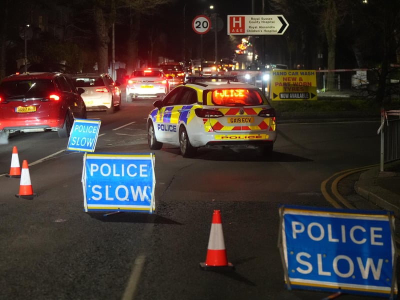 A23 in Brighton closed as police and fire brigade deal with house fire