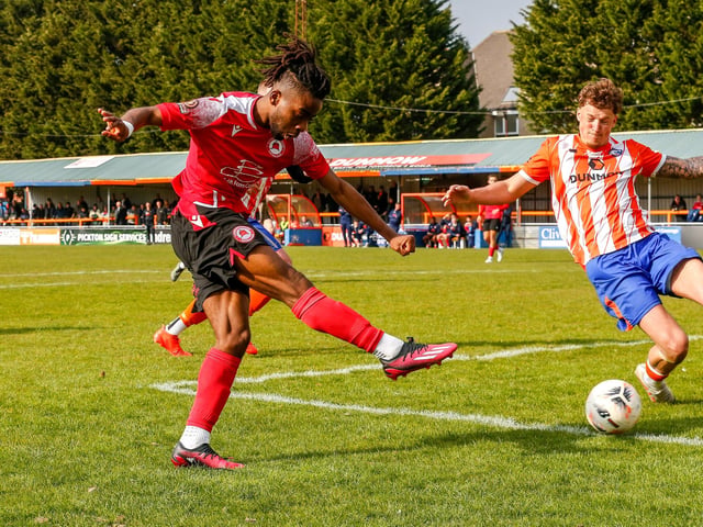 Action from Eastbourne Borough's defeat at Braintree in the National Lague South