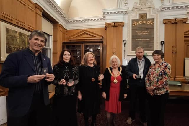 The winners of the 2023 Civic Awards with past mayor of Lewes Shirley Sains