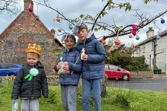 The Yarnbombers hid goodies along Sea Lane for children to find