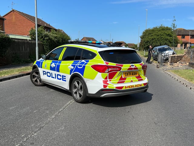 The collision in Larkspur Drive, Eastbourne