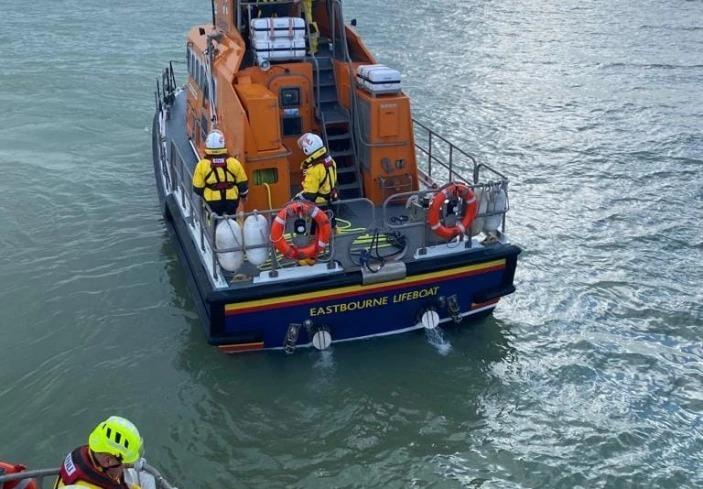 Residents brave the rain to welcome Eastbourne RNLI's new lifeboat
