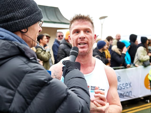 Action at the Brighton Half Marathon