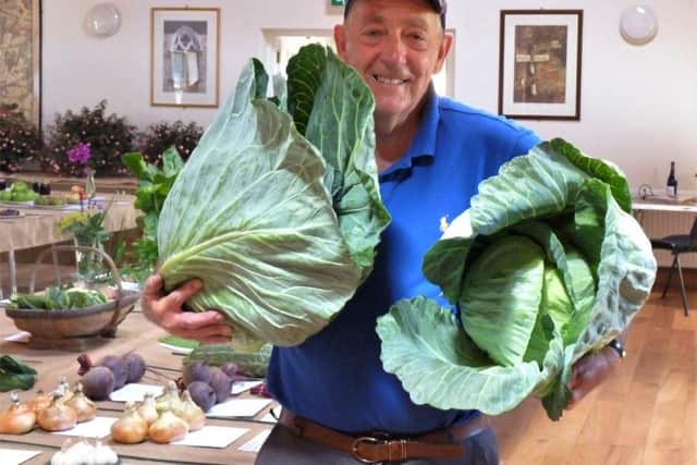 Chris Dudman with his best in show cabbages