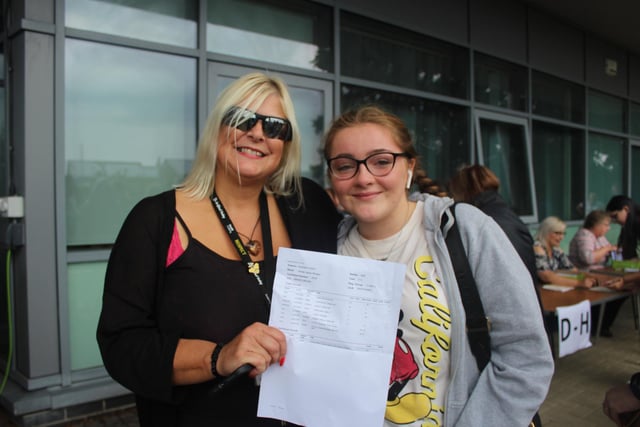 Bexhill Academy students with their GCSE results