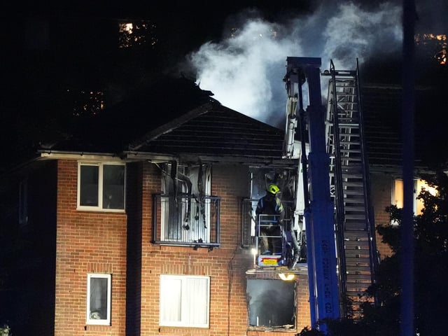 A fire broke out at a residential property in Saunders Park View