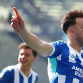 Jack Hinshelwood scored Brighton’s quickest ever Premier League goal, as the European hopefuls stunned Wolves with a blistering start at the Amex Stadium. (Photo by Clive Rose/Getty Images)