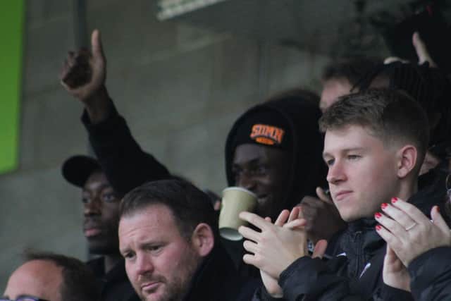 YouTube stars Tobi and Manny Brown alongside their brother Jed watched on from the stands. Photo: Cory Pickford