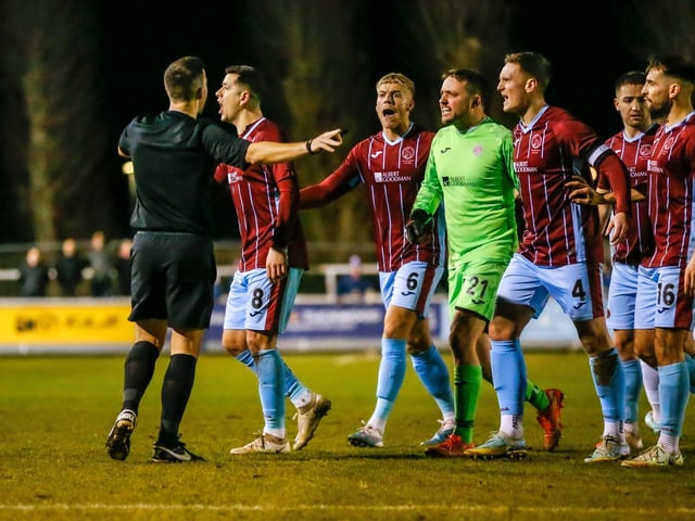 Action from Eastbourne Borough's 2-1 win at Taunton Town in National League South