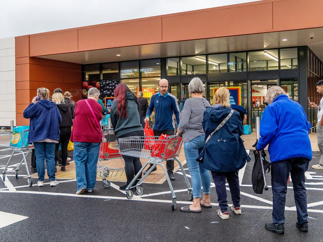 Shoppers at the store on Thursday
