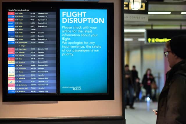 Passengers travelling to and from London Gatwick Airport have seen their travel plans thrown into chaos – with staff shortages and poor weather blamed for flight cancellations and delays. Picture by BEN STANSALL/AFP via Getty Images