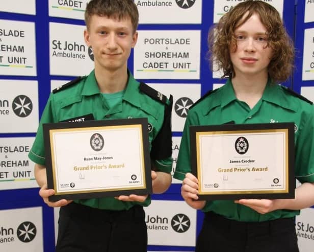 Roan May-Jones (Left) and James Crocker (Right) with their Grand Prior awards.