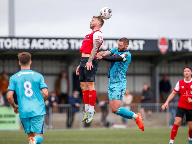 Action from Eastbourne Borough's National League South clash with Braintree at Priory Lane