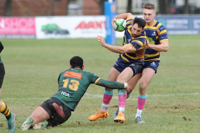 Action from Worthing Raiders' win over Bury St Edmunds at Roundstone Lane in National two east