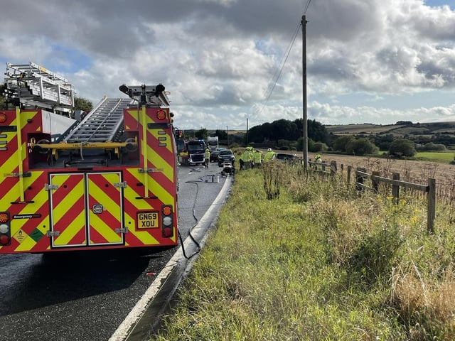 In pictures: Fire service on the scene following road traffic accident near Newhaven