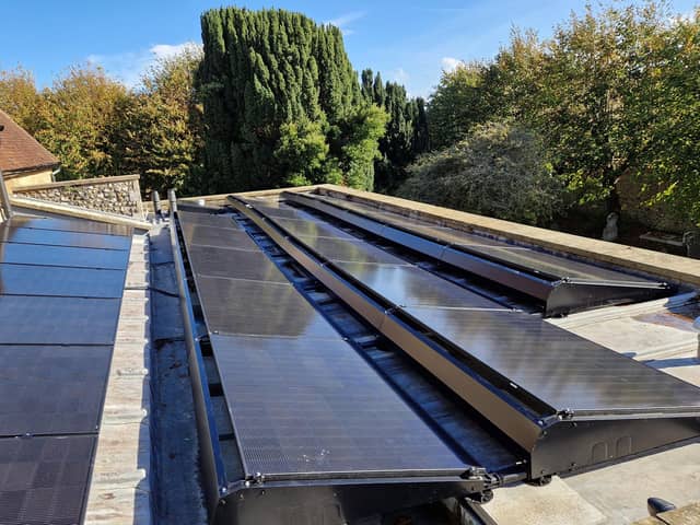 A total of 39 solar panels have been installed on the flat roof on the south side of St Peter and St Paul Church in Rustington