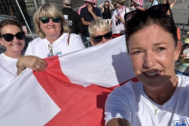 A hen do didn't stop Sadie Stripp from following the action in Hastings. She said: "Couldn’t miss the match, we’re watching at the Fanzone on the Pier."
