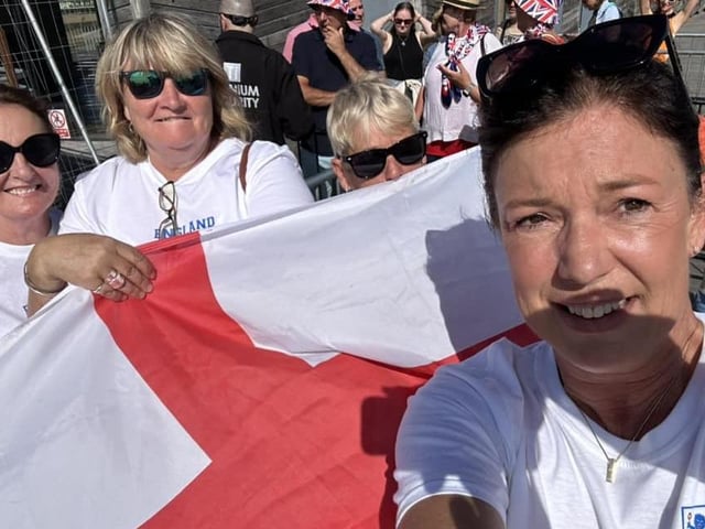 A hen do didn't stop Sadie Stripp from following the action in Hastings. She said: "Couldn’t miss the match, we’re watching at the Fanzone on the Pier."