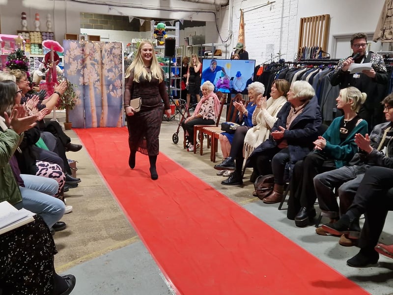 Event fundraiser Sophie Barton wore a sheer dress from Asda with black heels from Clarks and a Dune clutch bag