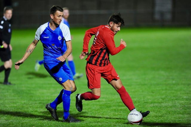 Action from Shoreham's draw with Worthing United