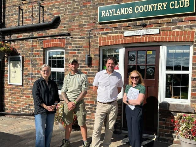 Horsham District Council representatives, including Cabinet Member for Climate Action and Nature Recovery, Councillor Colette Blackburn, met with Rosie Kent, Raylands Country Park's managing director, and Ben Gumbrell, Raylands Country Park's park manager, to discuss the opportunities and challenges facing the sector. Picture courtesy of Horsham District Council