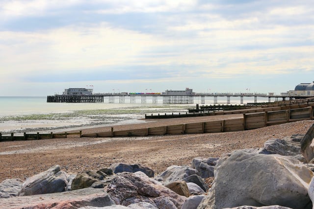 Worthing beach at low tide