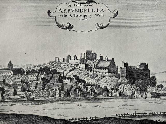 A prospect of Arundel Castle and the town on the west side by Wenceslaus Hollar