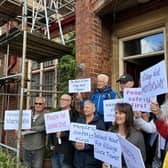 Residents in Hurst Green protesting